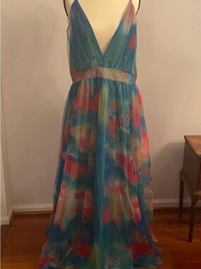 Chartou Watercolor Rainbow Maxi dress | XL